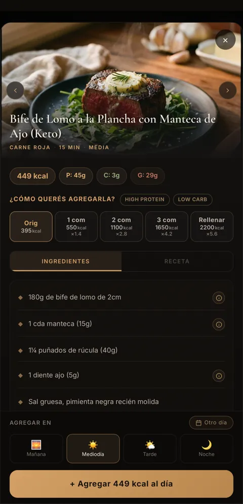 CATO — Una receta con macros calculados
