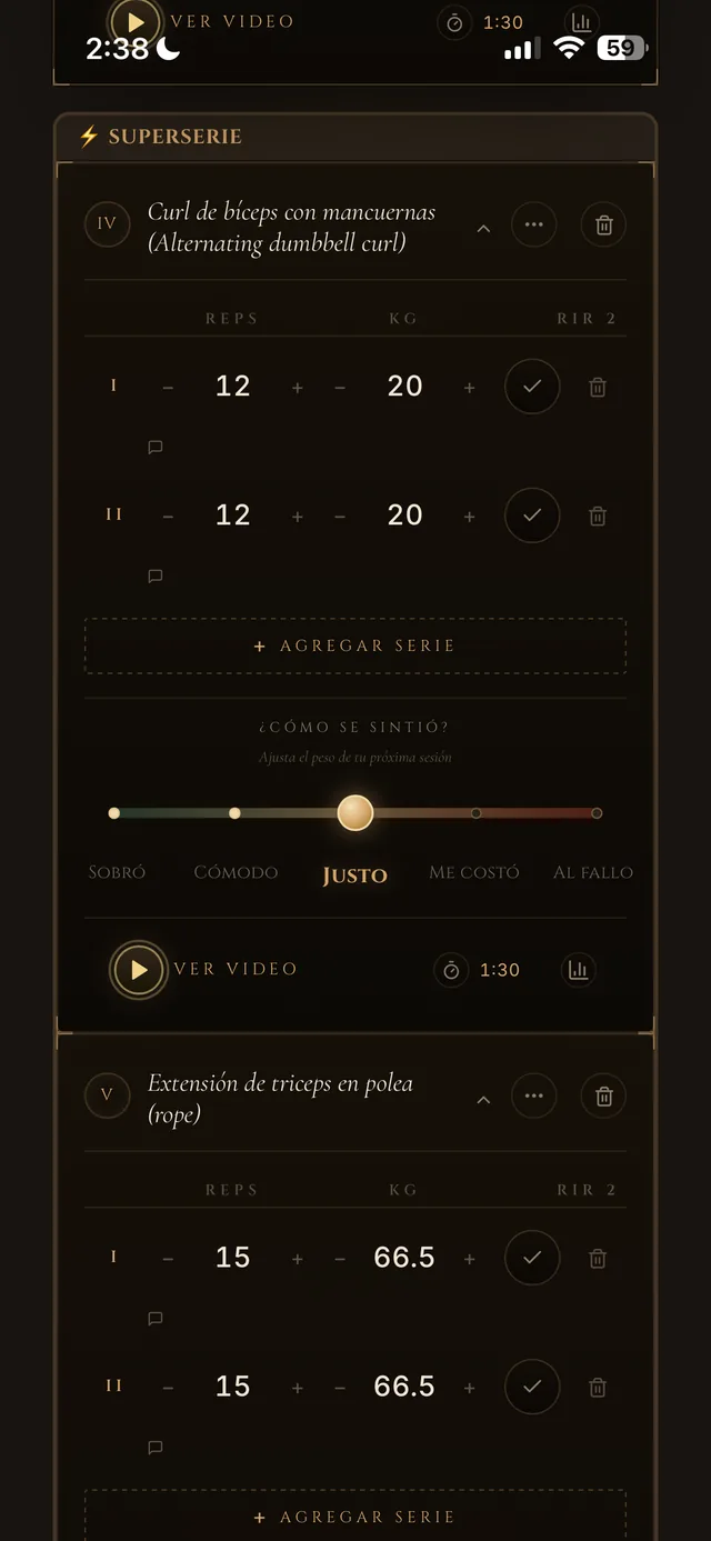 TITUS — Registrá cada serie, cada PR.